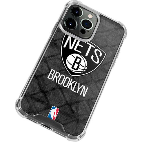 NBA Brooklyn Nets Dark Rust iPhone 15 Pro Clear Case